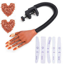 Carica l'immagine nel visualizzatore di Gallery, Manicure Dito di Formazione, Mano per Pratica Unghie professionali, Flessibile Mano Pratica per Unghie Finte Nail Art con 200 pezzi Tip Unghie Finte Regolabili