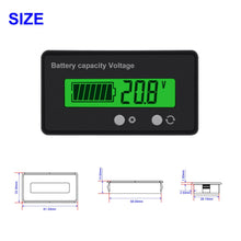Carica l&#39;immagine nel visualizzatore di Gallery, DC 6-63V 12V/24V/36V/48V LCD Batteria capacità Monitor Tester del Verde