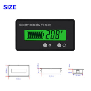 DC 6-63V 12V/24V/36V/48V LCD Batteria capacità Monitor Tester del Verde