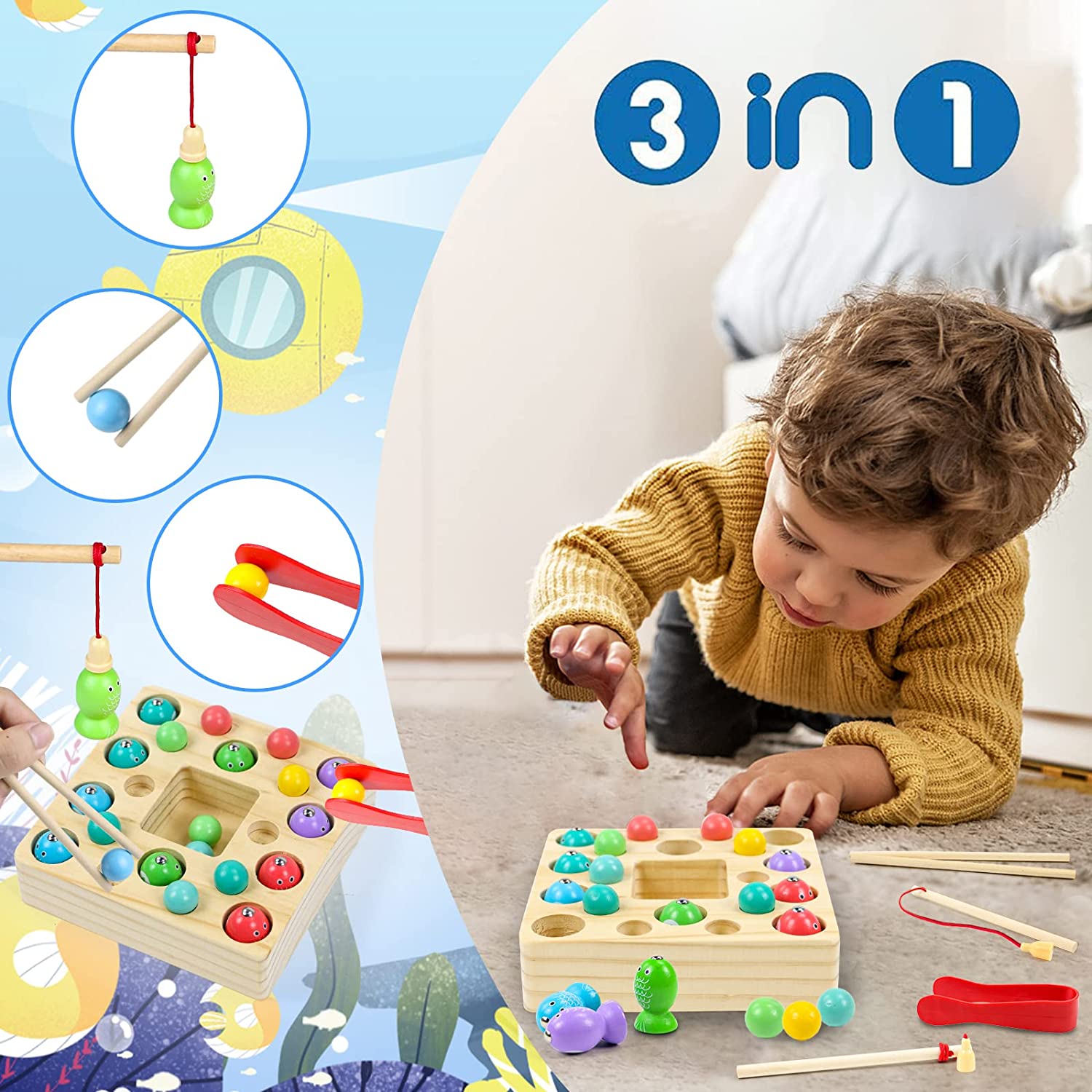 Syiu Giochi ontessori 3 4 5 6 Anni, Giochi Educativi con Carte