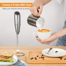 Carica l'immagine nel visualizzatore di Gallery, SIMPLETASTE Frullino Montalatte Schiumatore Cappuccinatore per Latte Schiumalatte, Cappuccino, Grigio, Batterie Incluse