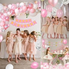 Carica l'immagine nel visualizzatore di Gallery, Decorazioni per Feste di Compleanno con Cake Topper DIY, Happy Birthday Banner di Buon Compleanno, Rosa Palloncini con Coriandoli con Lettere, per Ragazza Compleanno Decorazioni Feste