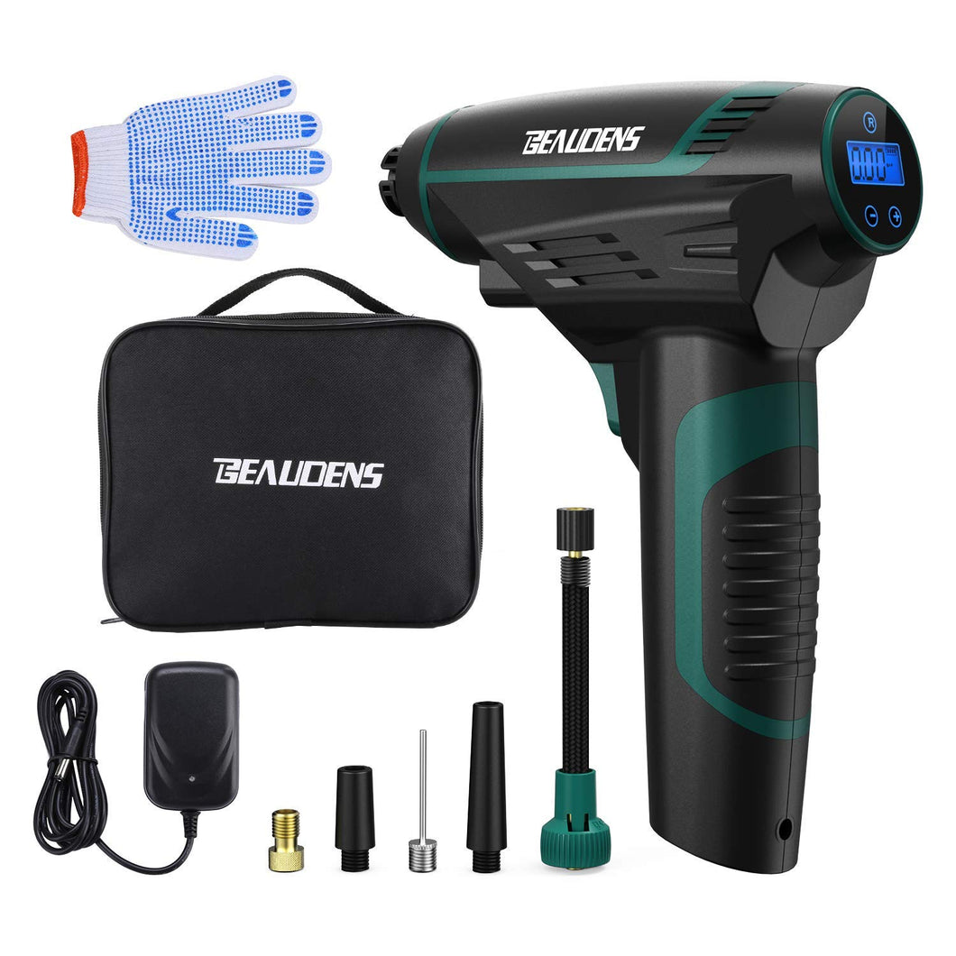 BEAUDENS Compressore Aria Portatile Auto Pompa Senza Fili per auto Nero - Ilgrandebazar