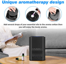 Carica l'immagine nel visualizzatore di Gallery, Purificatore d'aria con vero filtro HEPA e filtro a Carbone attivo, Silenzioso filtro dell'aria USB con Funzione Aromaterapia e Luce notturna,per Appartamento, Aala Fumatori