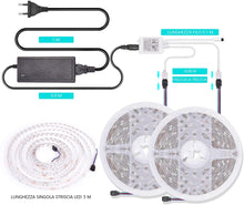 Carica l&#39;immagine nel visualizzatore di Gallery, MROTY ITALIA | Striscia LED RGB 5050, Strisce LED, Luci LED - Alimentatore e Telecomando a 44 tasti, 12V 5A, 300 LED - Decorazioni Interno ed Esterno per vari eventi - Ultimo modello, Tecnologia 2020