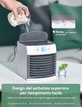Carica l'immagine nel visualizzatore di Gallery, Homitt Mini Raffreddatore D'aria, Personale Condizionatori Evaporativoa 3 Velocità 8 LED Colori, 500ML Serbatoio D'acqua, Cavo USB, Air Cooler per Casa, Ufficio e Auto