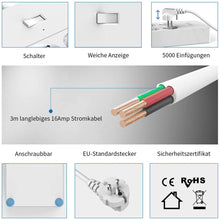 Carica l&#39;immagine nel visualizzatore di Gallery, Ciabatta Multipresa, NTONPOWER 8 Schuko con 1700 Joule Protezione da Sovratensioni e 5 Porte USB, 4000W/16A, 3 Metri Lunga Cavo - Bianco