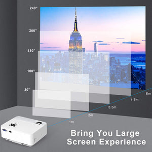 VILINICE HOPVISION Mini Proiettore 1080P Full HD,Video Proiettore Portatile 6500 Lumen con Display da 240”,Proiettore LCD per 90000 ore,Compatibile con HDMI/AV/USB/SD/VGA