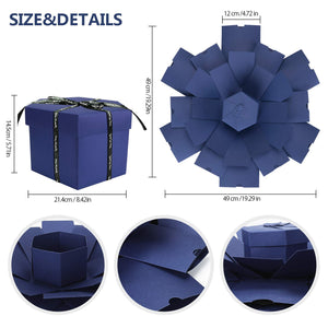 WisFox Explosion Box, Creativo Fai Da te a Sorpresa Esplosione Regalo Blu - Ilgrandebazar