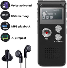 Carica l&#39;immagine nel visualizzatore di Gallery, BIGFOX Registratore Vocale Digitale 8GB di Memoria USB Registratore Vocale Portatile