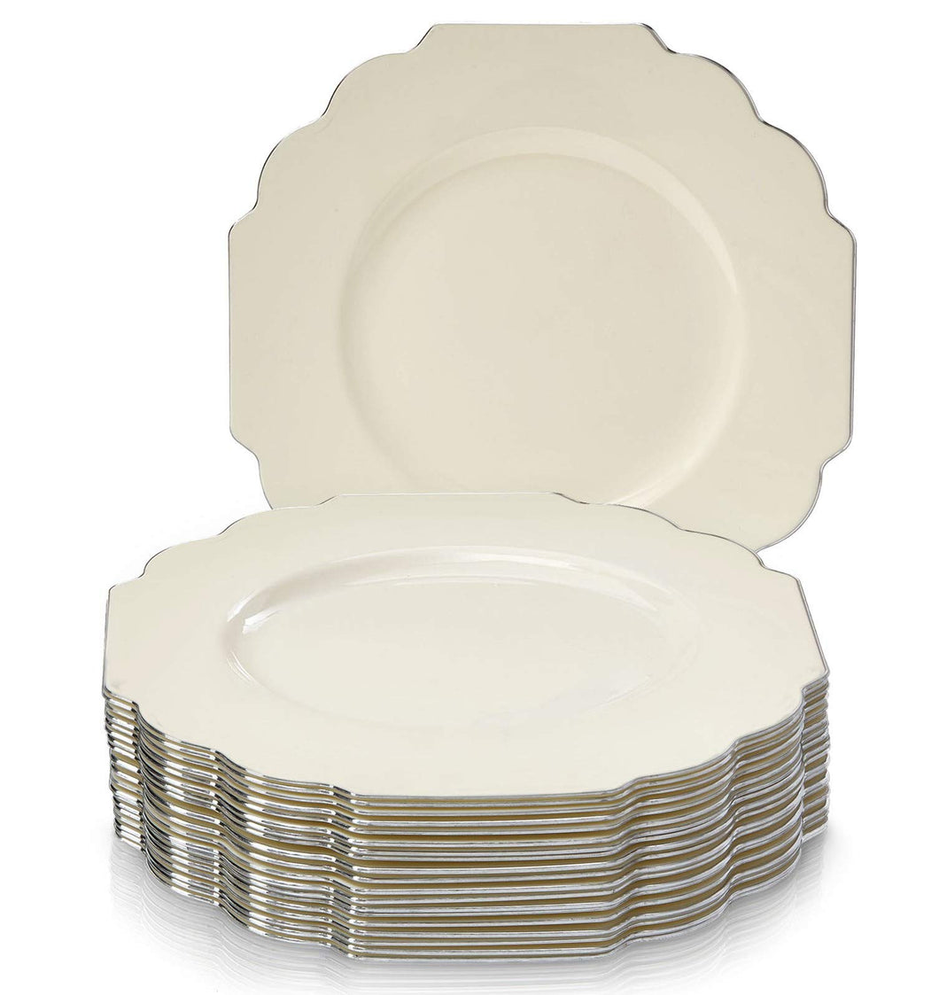 SERVIZIO DA TAVOLA FESTA MONOUSO 20 PZ | 20 Side Plates, Bianco Sporco - Ilgrandebazar