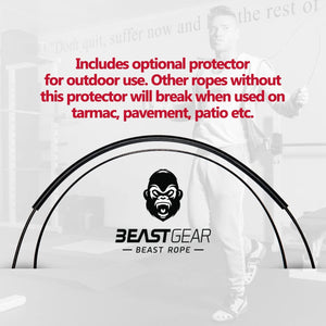 Corda per saltare della Beast Gear - Corda veloce per Crossfit, Pugilato, MMA. Peso leggero con lunghezza regolabile e meccanismo a cuscinetto a sfera resistente – Perfetta per i Double Unders