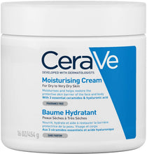 Carica l'immagine nel visualizzatore di Gallery, CeraVe, Crema Idratante, 454g / 16oz, Crema idratante quotidiana per viso, corpo e mani per un'idratazione istantanea e duratura