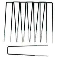 Carica l&#39;immagine nel visualizzatore di Gallery, GardenPrime 50 Picchetti a U Verdi Zincati a Caldo 15x2,5CM Ø 2,8MM |...