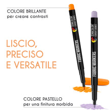 Carica l&#39;immagine nel visualizzatore di Gallery, 40 Pennarelli per Tessuti e Stoffa - Colori per Tessuti Atossici, Indelebili e Permanenti a Punta Fine - Ideali per Magliette, Borse in Stoffa e altri Tessuti - Per Bambini e Adulti