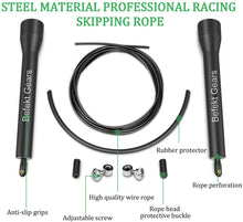Carica l'immagine nel visualizzatore di Gallery, Befekt Gears Corda per Saltare, Speed Corda di Salto Regolabile con Tubo Resistente all'Usura e Vite di Ricambio, Cuscinetti a Sfera per Fitness, Crossfit, Boxe, MMA