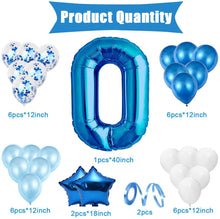 Carica l&#39;immagine nel visualizzatore di Gallery, 0 Palloncino Gigante Decorazioni Compleanno Azzurri Kit, Bimbo Decorazioni, Palloncino Festa Boy, Palloncini per Compleanno, Baby Shower, Nascita, Battesimo, Decorazioni (Numero 0)