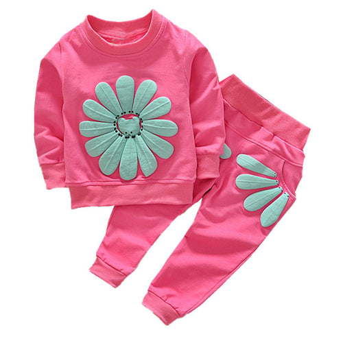 puseky Felpa a Maniche Lunghe Girocollo Neonate + Pantaloni Tuta Completi da...