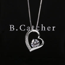 Carica l&#39;immagine nel visualizzatore di Gallery, B.Catcher collana in argento con pendente a cuore d&#39;argento e zircone cubico