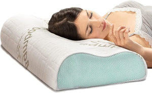 Cuscino Cervicale Memory Foam per Dormire Ortopedico Alto Aloe Vera