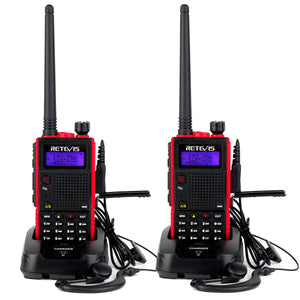 Retevis RT5 Walkie Talkie Professionali 7W Doppia Banda 128 2 Pezzi, rosso - Ilgrandebazar