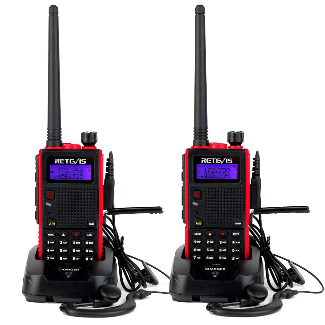 Retevis RT5 Walkie Talkie Professionali 7W Doppia Banda 128 2 Pezzi, rosso - Ilgrandebazar