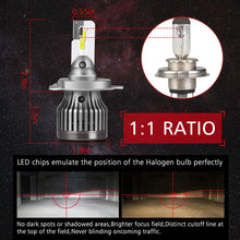 Carica l&#39;immagine nel visualizzatore di Gallery, Lampadine H4 LED 60W 12000LM Sostituzione per Alogena Lampade e Xenon Luci, 6000K Estremamente Luminoso CSP Chips lampade per Auto, 2 Lampadine