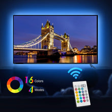 Carica l&#39;immagine nel visualizzatore di Gallery, Retroilluminazione TV LED ad USB di Lunghezza 2.4M Adatto per HDTV da 40-65 Pollici, 24 Tasti Telecomando ad Infrarossi in Grado di telecomandare Striscia Luminosa a LED, RGB 5050 Luce con 16 Colori