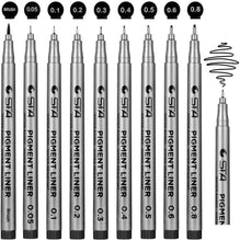 Carica l'immagine nel visualizzatore di Gallery, Fineliner, Beupro nero Pigment Liner micro penne da disegno per schizzi disegno redazione ufficio documenti Comic manga scrapbooking e scuola utilizzando