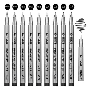 Fineliner, Beupro nero Pigment Liner micro penne da disegno per schizzi Nero - Ilgrandebazar