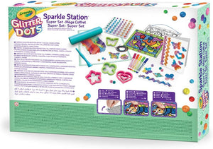 Crayola Glitter Dots - Sparkle Station Super Set, per Creare Scintillanti Decorazioni con il Glitter Modellabile, 04-1085