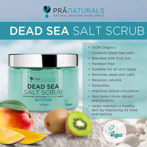 Pranaturals Scrub Corpo Rivitalizzante ai Sali del Mar Morto 500g,...