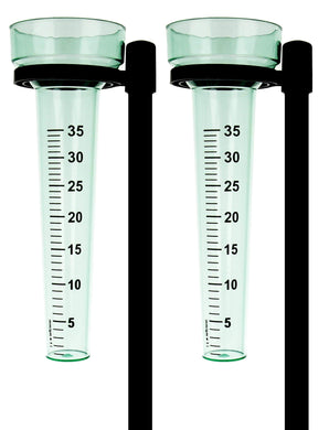 Lantelme, set di 2 pluviometri con paletto in plastica e vetro, colore: verde - Ilgrandebazar