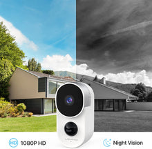 Carica l&#39;immagine nel visualizzatore di Gallery, Lemnoi Telecamera WiFi Esterno Batteria con 10000mAh,Telecamere da Esterno a Batteria 1080p,Rilevamento del Movimento PIR,Visione Notturna,Audio Bidirezionale,Impermeabile IP66