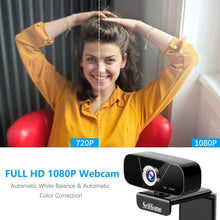 Carica l'immagine nel visualizzatore di Gallery, Lemnoi Webcam FHD 1080p,USB Webcam per PC,Webcam con Microfono Incorporato con Riduzione del Rumore,Supporto per Videoconferenza Widescreen,Registrazione,Apprendimento,Giochi,ECC