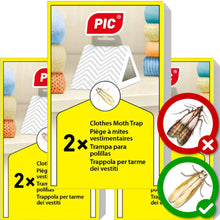 Carica l&#39;immagine nel visualizzatore di Gallery, PIC Trappola ai feromoni Anti tarme Vestiti Confezione da 3 = 6 Pezzi -... - Ilgrandebazar