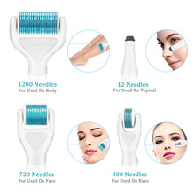 Carica l&#39;immagine nel visualizzatore di Gallery, Winpok Dermaroller, 6 in 1 Derma Roller Kit, 12/300/ 720/1200 Aghi, bianco - Ilgrandebazar