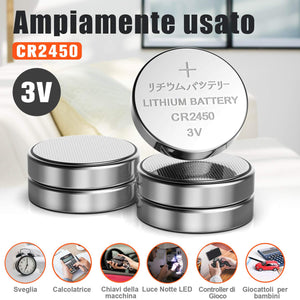 Batteria CR2450 al litio 3V, pulsante a bottone elettronico per... - Ilgrandebazar
