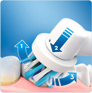 Oral-B Pro 2 2500 Crossaction Spazzolino Elettrico Ricaricabile, 1 Manico Nero, 2 Modalità tra cui Protezione Gengive, 1 Testina, Custodia da Viaggio