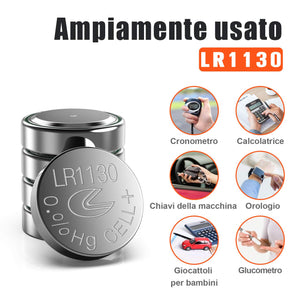 Confezione da 40 pacchi batteria alcalina AG10(LR1130) --- 40 Pezzi, Argento - Ilgrandebazar