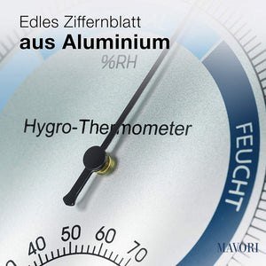 MAVORI® Analogo del termo-igrometro - Misuratore di umidità in acciaio... - Ilgrandebazar