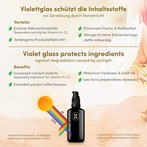 Siero Viso alla Vitamina C BIO con Acido Ialuronico Puro 100% Vegano – 3 VOLTE PIÙ GRANDE (100ml) – Doppio Complesso Vitamina C 30% MIGLIORATO con Aloe Vera - Antietà Made in Germany