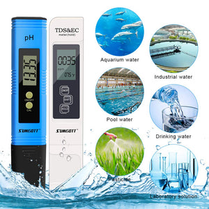 Misuratore Ph, PH Tester, misuratore ph acqua 4 in 1 PH/TDS&EC white+blue - Ilgrandebazar