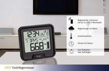 Carica l&#39;immagine nel visualizzatore di Gallery, TFA Dostmann Drop 47.3005.01 - Pluviometro Wireless con Temperatura Nero - Ilgrandebazar