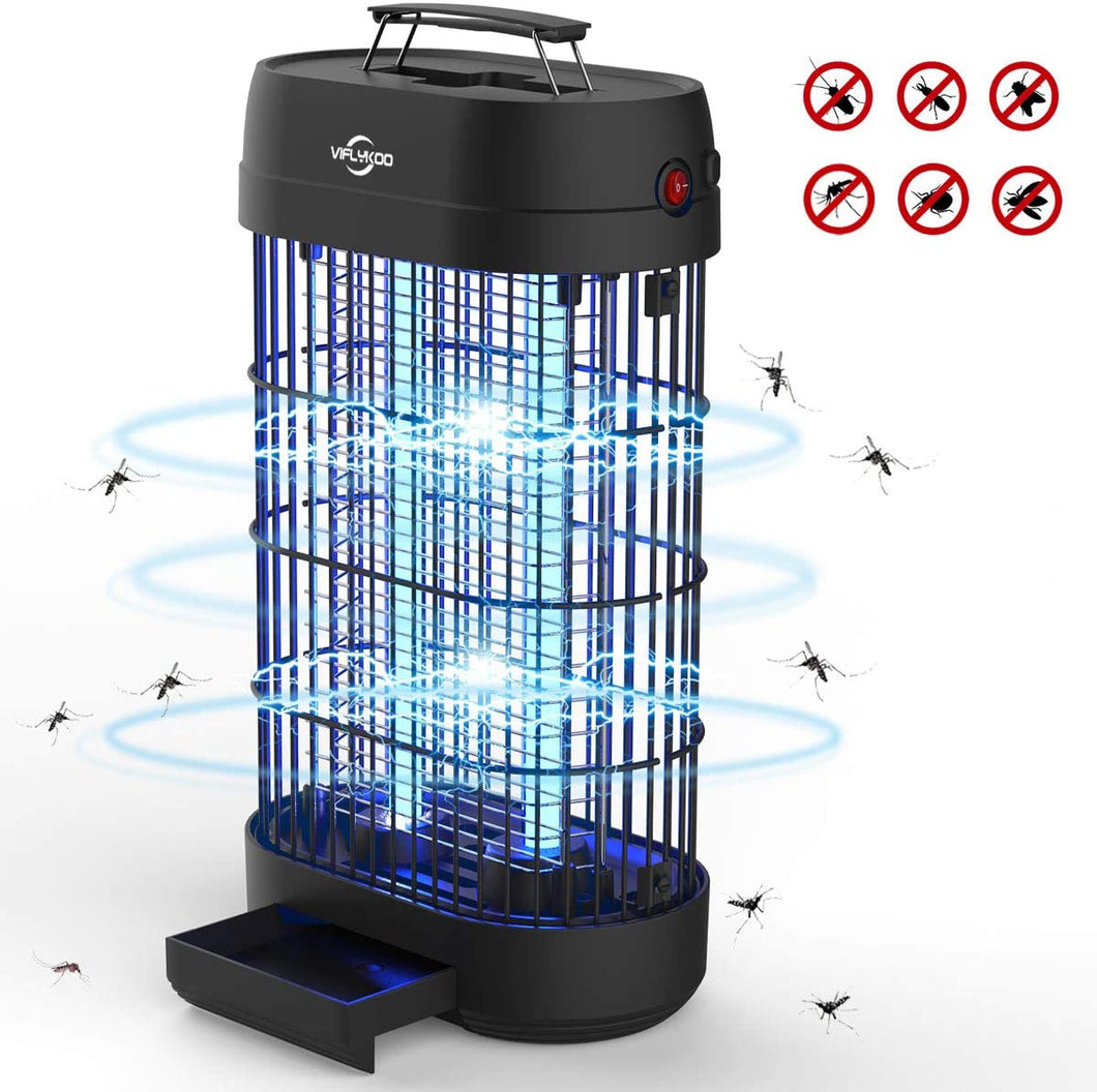VIFLYKOO Zanzariera Elettrica,Lampada Antizanzare Elettrico Insetticida 18w 80㎡ con Luce UV e Cassetto Raccogli,Trappola per Insetti per Interni di Grandi Dimensioni per Casa Giardino Interno Esterno