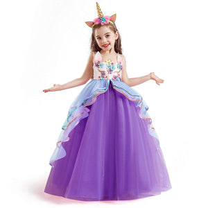 TTYAOVO Ragazze Unicorno Elegante Vestito da Principessa Bambini Fiore... - Ilgrandebazar