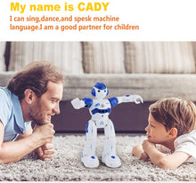 Carica l&#39;immagine nel visualizzatore di Gallery, NEWYANG Robot Giocattolo Bambini - Robot Telecomandato con Intelligente Programmabile, Gesture Sensing,Parla,Cammina,Cantando e Balla,USB Ricarica Toy Robot (Blu)