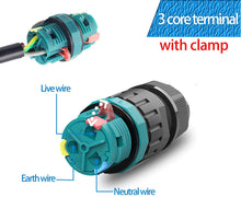 Carica l&#39;immagine nel visualizzatore di Gallery, Connettore per cavo impermeabile IP68 Confezione da 2 Ø4mm-Ø12mm Certificazione TÜV Manicotto di collegamento elettrico a 3 poli per giardino | Scatola di giunzione impermeabile a 2 vie da esterno