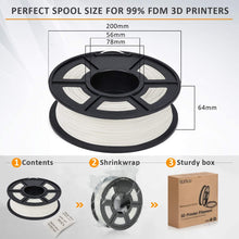 Carica l'immagine nel visualizzatore di Gallery, ABS Filament 1.75mm, SUNLU ABS Filament for 3D Printer, Dimensional Accuracy +/- 0.02 mm, ABS White 1KG