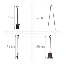 Carica l&#39;immagine nel visualizzatore di Gallery, Relaxdays Set di Attrezzi per Camino, in ghisa HxBxT: 51 x 18 x 18 cm, Marrone